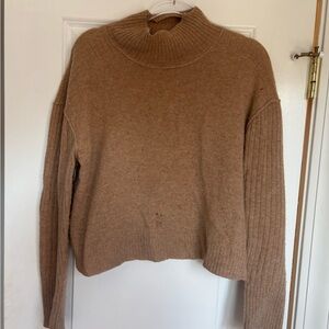 Free People Camel Cashmere Turtleneck